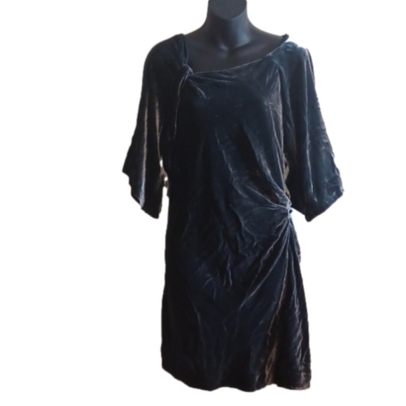 Diane vonFurstenbergCrushed velvet look pewter look dress.Size 12.